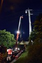 Koelner Seilbahn Gondel blieb haengen Koeln Linksrheinisch P857